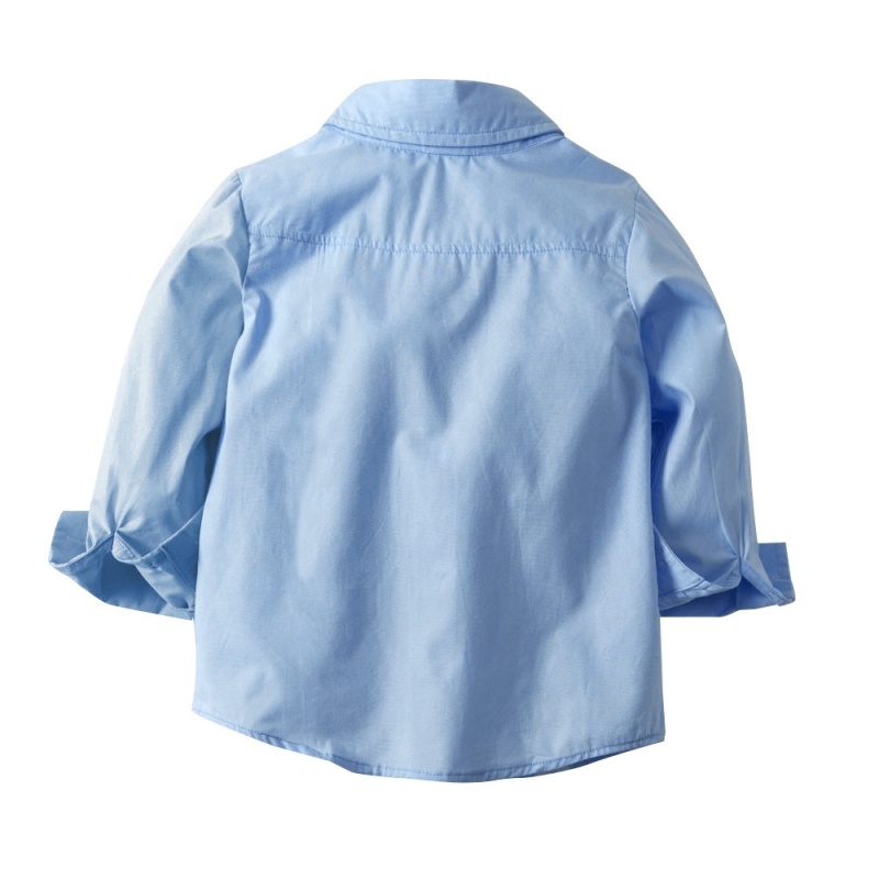 Newest Boys Gentlemen Suits Long-sleeved Collar Shirt Denim Boys Clothing Handsome Set