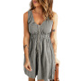 Ready to ship one piece solid apparel dresses womens summer casual clothing online order woman loose clothes fashionable dress