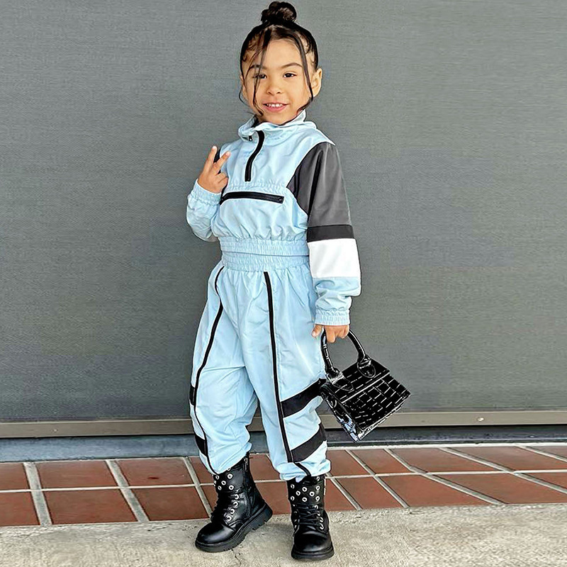Conyson New Fashion Kids Clothing Spring Windbreaker Long Sleeve Jacket Biker Set Long Pants Two Pieces Tracksuits Sets