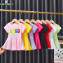 Custom logo Made Outdoor summer korean children fashion hot sale cotton toddler Baby kids clothing little girls princess dresses