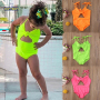 Conyson Wholesale Kids Girl Bow Swimwear  Clothes Solid Vest Beachwear Bikinis Pink One-piece Breathable Children's Swimsuis