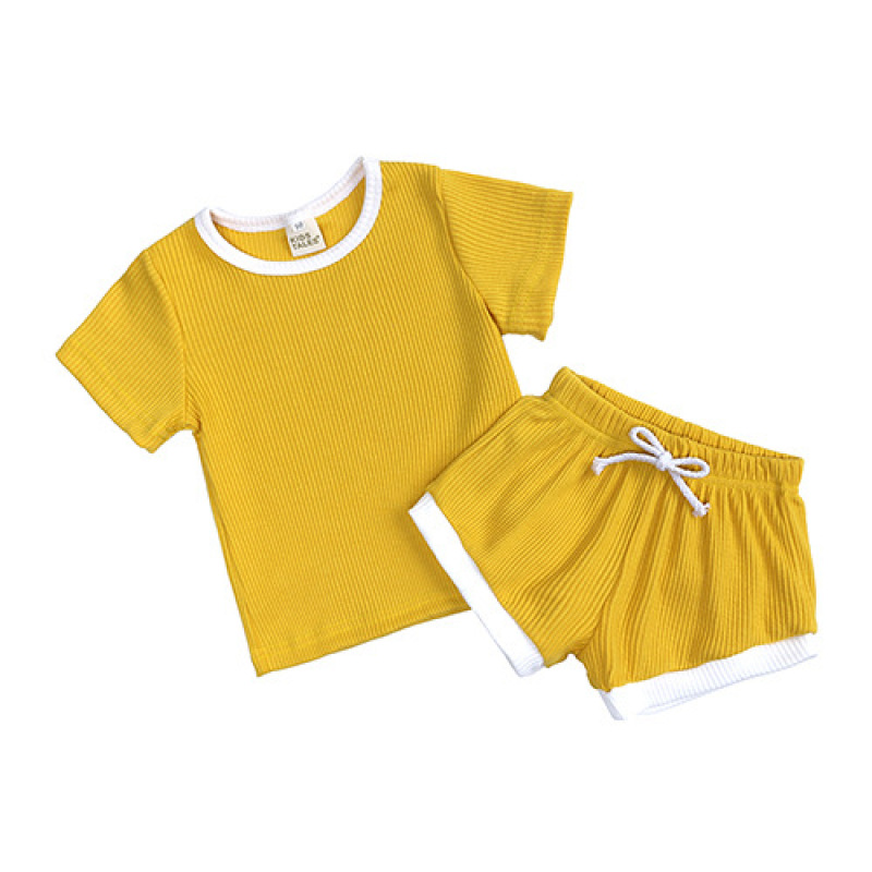 new style fashion casual short sleeve shirt and shorts set kids children's wear baby girl summer clothing cotton outfit sets