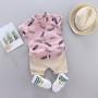 Conyson Children Clothes 2pcs Toddler Kids Boys Summer Outfits Holiday Beach Short Sleeve Shirt Top +Shorts Set