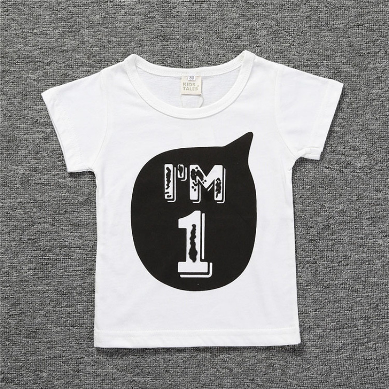 Conyson hot sale Fashion boutique Children's baby Korea kid print number low moq shirt wear Summer boy Girl clothing Top T-shirt