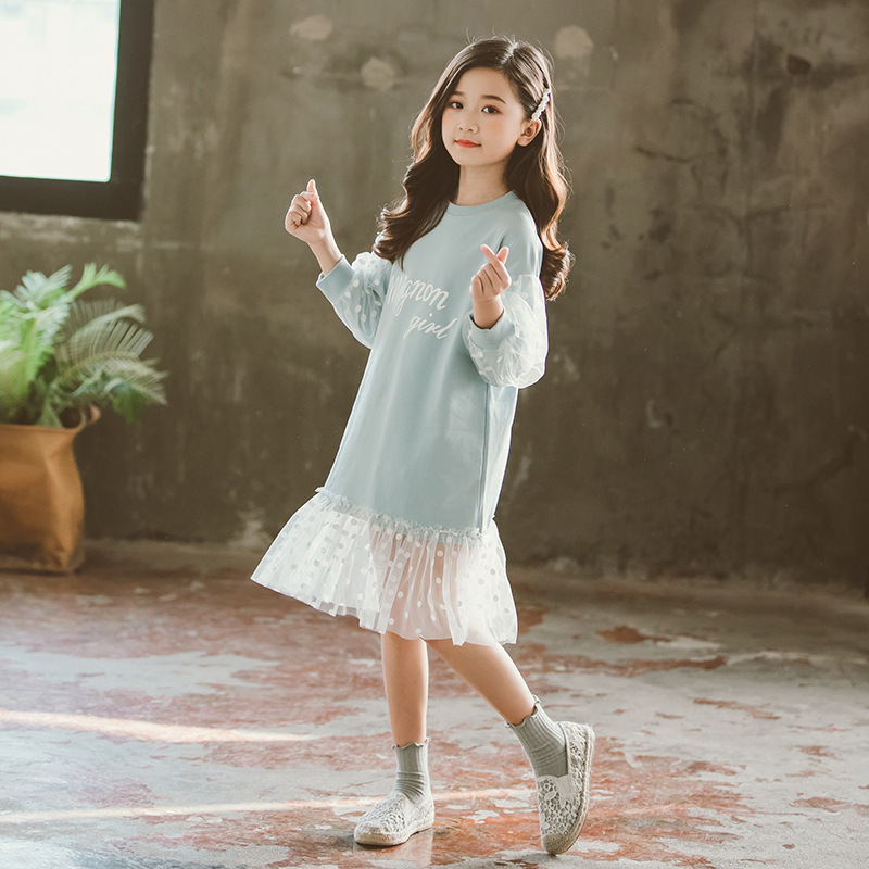Conyson Spring and Autumn Korean New Style Child Girl Korean Style Girls Long Sleeve Sweater Princess Toddler Girl Clothes Dress