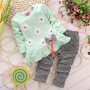 New Style Baby Girl Bow Plate Long Sleeve Set Baby Tops+pants 2pcs Sets Toddler Baby Girl Clothing Sets