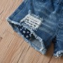 Conyson latest boutique summer fashion style Infant baby casual suit Children's Girl denim shorts Kids wear short Clothing Sets