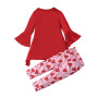 Conyson European Valentine's Day Spring Autumn Horn Long Sleeve Top+ Pant Heart Print 2Pcs Kid Clothes Baby Girls Clothing Set