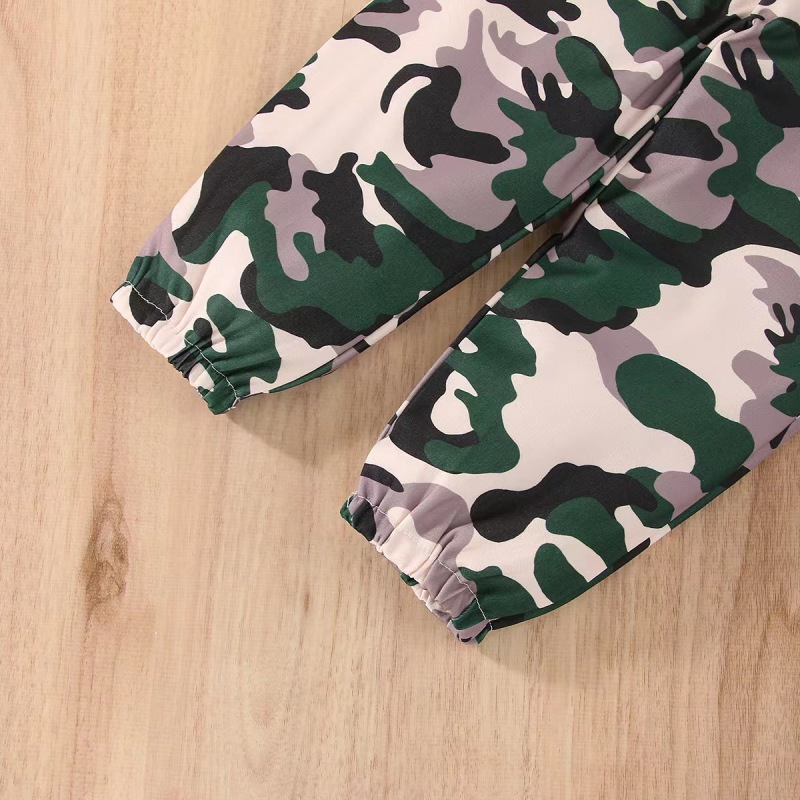 Conyson Summer Cool Girls Clothes Suits Black Knit Sleeveless Top+Camouflage Long Pants Kids Girl Casual Outfits