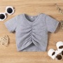 Conyson Summer Kids Girls Clothing Set Short Sleeve T-shirt Skirt Clothing Sets Zip Top Littler Girls Casual Dress Outfits