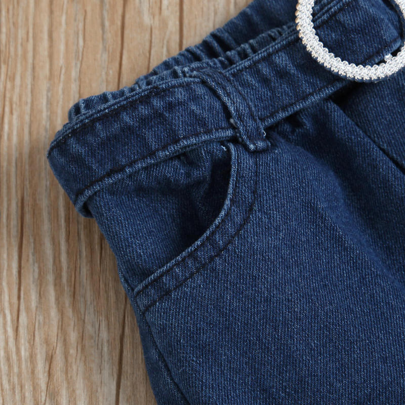 Conyson New Kids Outfits Girls Solid Tank Tops With Belt Shorts Pants 2Pcs Cotton Kids Clothes Summer Kids Girls Clothing Set