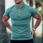 Conyson Fitness Custom Sport Muscle Cotton Button Gym Men's Polo Shirts With Collar Men's Solid Color T-shirt Multi-Color Shirt