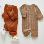 2022 Autumn Baby Romper Knitted Newborn Girls Boys Jumpsuit Outfit Solid Toddler Children Clothing Long Sleeve One Piece