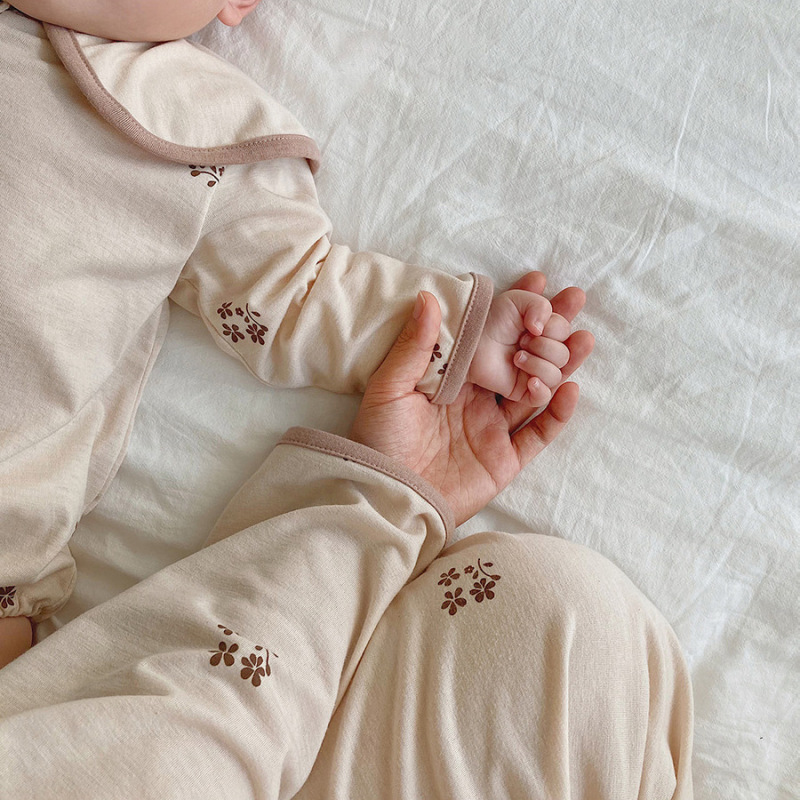 Conyson Baby Girls Romper Flower Long Sleeve Button Jumpsuits Lapel Cuter Infant Baby Boutique Clothes Sets