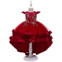 Conyson Wholesale Custom O-Neck A-Line baby Sleeveless pure color clothes Kid Girls Boutique princess Party Dress Kid full dress