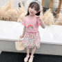 Conyson Summer 2023 New Children's Fashionable Clothes Baby Summer Dress Tulle Skirt Two-Piece Newborn Rainbow Ruffle Girl Set