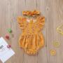 Conyson Summer Baby Clothes Flower Romper With Headband Outdoor Wear Cuter For Infant Baby Girls Romper