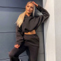 Hot Sale Custom Logo Long Sleeve Hat Top Fit Pants Autumn and Winter Sports Casual Women Clothing Gym Joggers And Hoodie Set