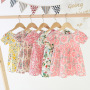 Printed Pleated Summer Princess Skirts Rural Floral Girl Baby Clothing Sweet Lovely Children Dresses