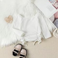 Conyson Casual Kids Girl Clothing Sweater Leather Pants Outfits Long Sleeve Top Pu Pant  With Belt  2pc Girls Sets