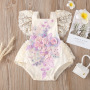 Conyson Wholesale Latest Design Summer Fluffy Lace Embroidery Boutique Flowers Girls Jumpsuit newborn Baby Rompers