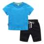 Conyson 2022 Summer Solid Color Cotton Shorts And T Shirt Kids Clothing Sets Custom Baby Boys Clothing Sets 4 To 12 Years Old