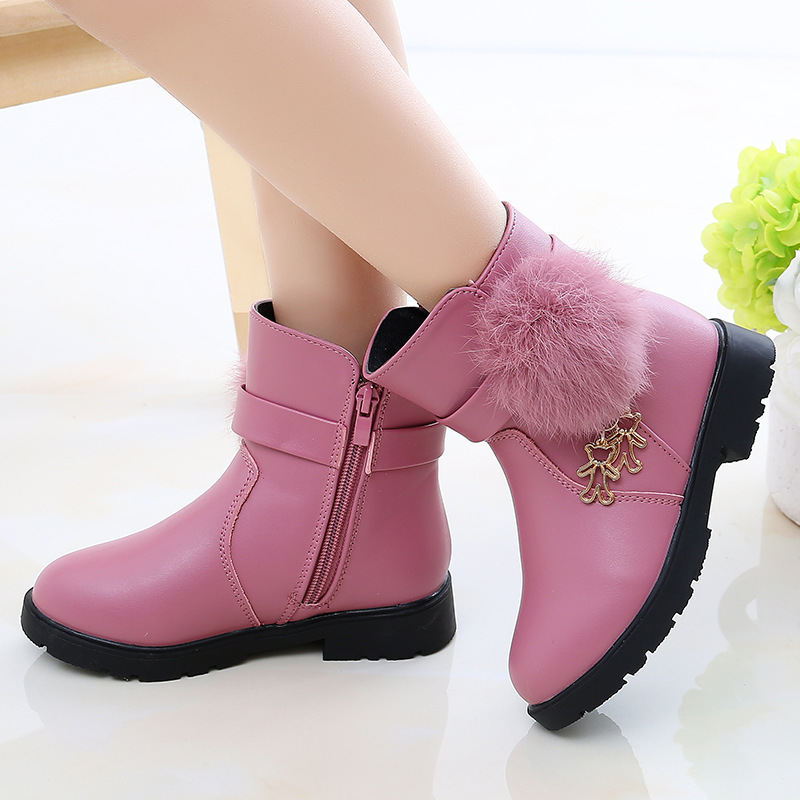 Conyson wholesale winter Korean design size 21-36 child PU Leather boot baby kid boy girl snow clothing Martin boots shoes