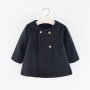 Conyson hot sale korean fashion boutique Baby kids clothes Woolen Girl Long Sleeve Autumn Winter button clothing Windproof Coat