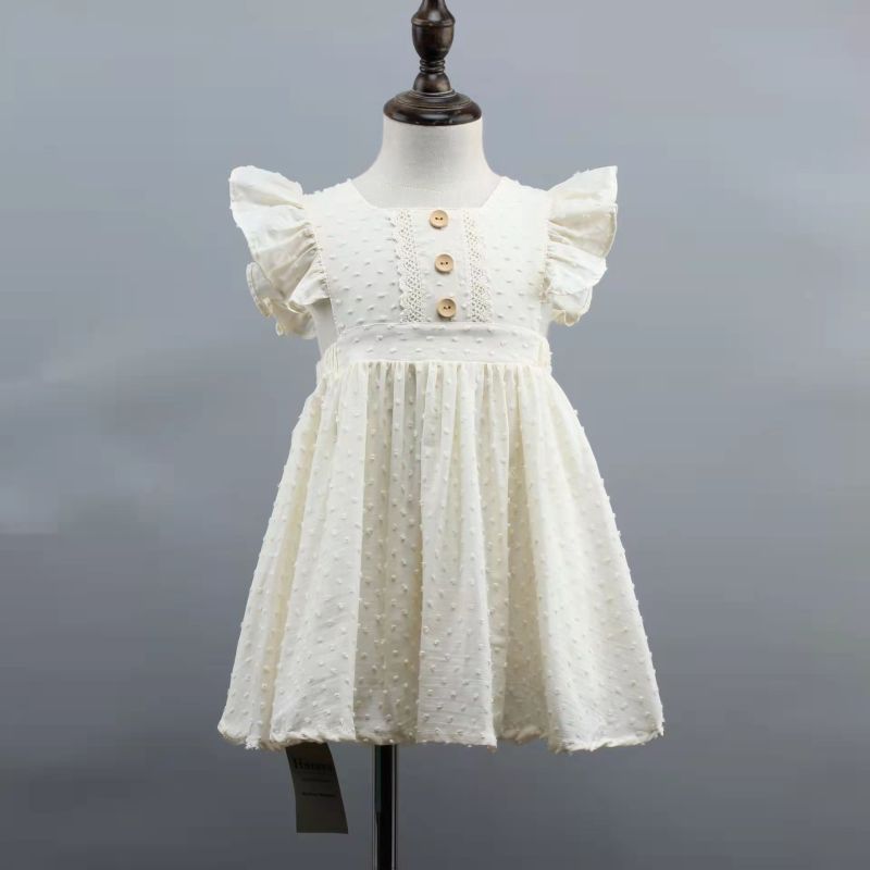 New Conyson High Quality Cotton Kids Summer Casual Party Pinafore Ruffle Shoulder Floral Girls' Dresses 1-9 years