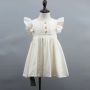 New Conyson High Quality Cotton Kids Summer Casual Party Pinafore Ruffle Shoulder Floral Girls' Dresses 1-9 years
