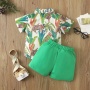 Conyson Stock Lots Spring Autumn Short Sleeve Western Style Baby Boy High Quality New Design Casual Two Piece Cartoon Shorts Set