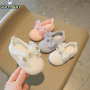 Conyson Wholesale 2022 Summer Kids Shoes Princess Toddler Infant Baby Girls Sports Walking Soft Hole Bowknot Causal Single Shoes
