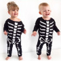 Newborn Baby Children Halloween Jumpsuits Bones Skeletons Printing Long Sleeve Romper Party Playsuit Cute Infant Clothing
