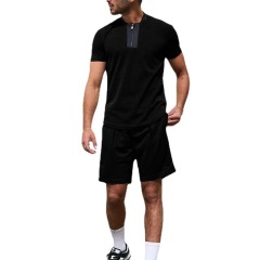 Conyson wholesale summer full set zip clothes customize logo jumpsuit top and short beach jogger 2 pieces tracksuit men sets