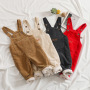 Wholesale Full Length Letter Print Embroidered Corduroy Kid Overalls Toddler Sport Pants For Children