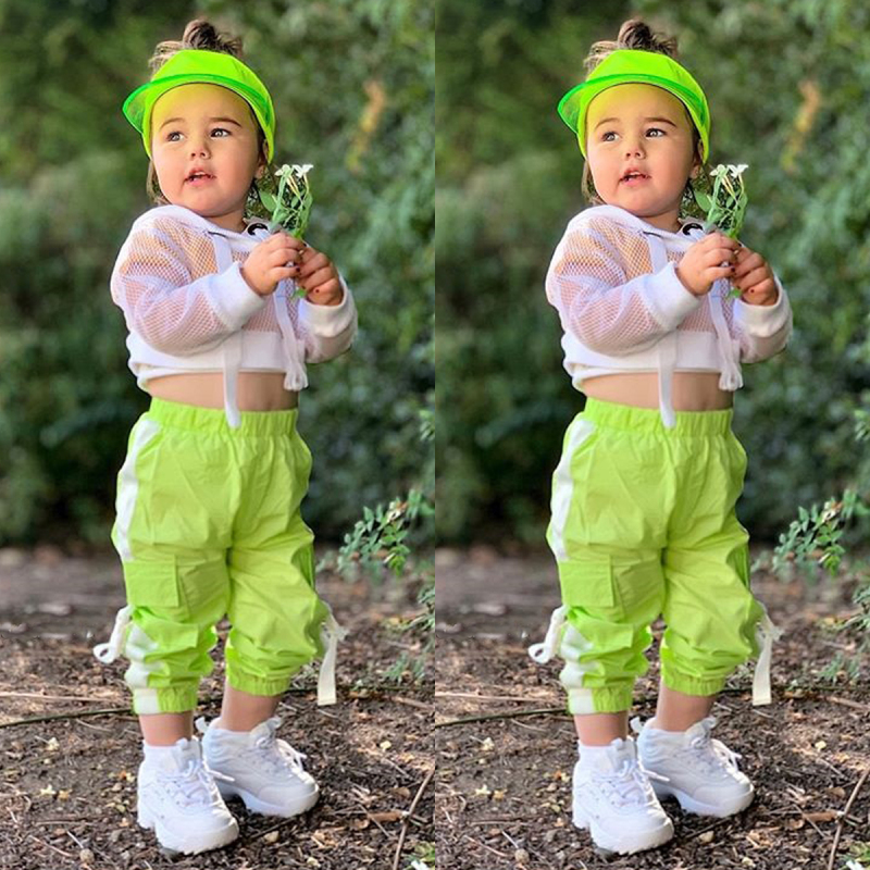 Conyson Fashion Baby Summer Clothes Girls Mesh T-shirt+Sport Pants Girl Outfits Kids Tracksuit Kid Clothing Toddler Sets