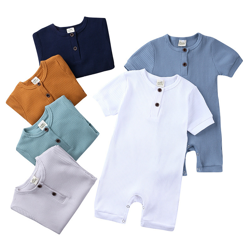 Hot Sale Summer One Piece Baby Clothes New Born Boy Girl High Quality Stretch Home Wear Kids Rompers Pajamas Babies