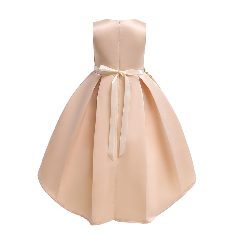 High Quality Layered Dress Kids Princess Printed Flower Christmas Evening Girls Party Dresses