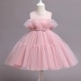 Conyson Wholesale Mesh Children Girls Formal Evening Dress Ball Gown Kid Girls Princess Party Fancy Tutu Dresses