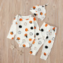 Toddler Romper Boy Girl Baby Halloween Clothes Print Ghost Pumpkin Newborn Long Sleeve Playsuit Pants With Headband Suits