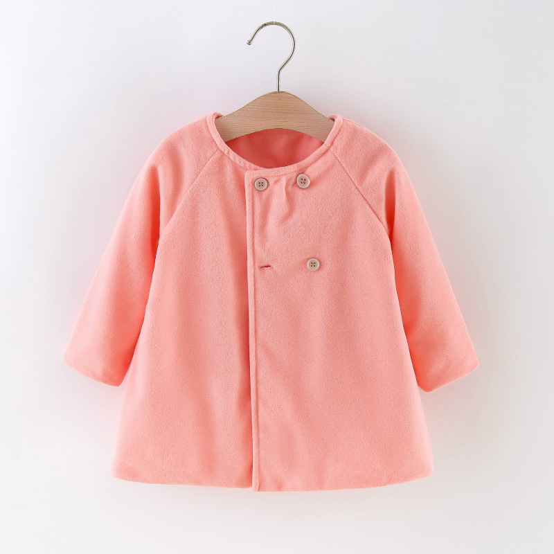 Conyson Wholesale Winter High Quality Elegant Kids Clothing Button Boutique New Designer Baby Girls Long Coat Kids