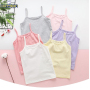 Conyson hot sale boutique Children's baby Korean kid Summer Fashion pure color clothes cotton wear cute Girl's clothing Top vest