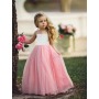 Conyson Hot Sale Summer Baby Girls Princess Party Dress Flower Children Clothes Maxi Net Gauze Pompous Skirt Girls Halter Dress