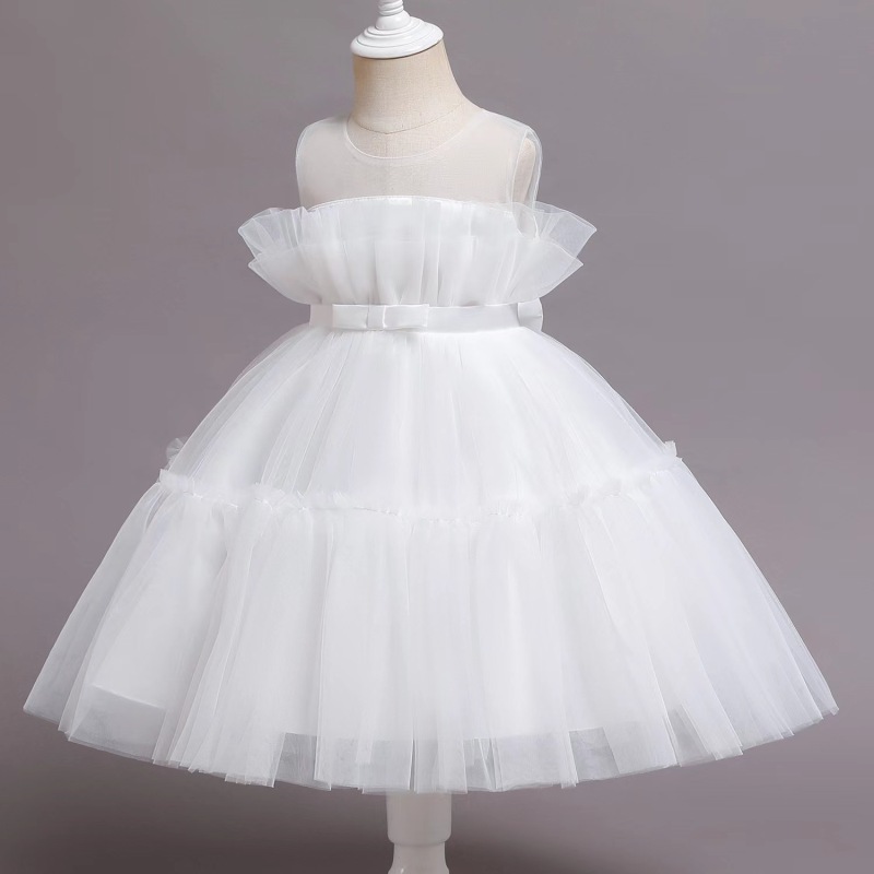 Conyson Wholesale Mesh Children Girls Formal Evening Dress Ball Gown Kid Girls Princess Party Fancy Tutu Dresses