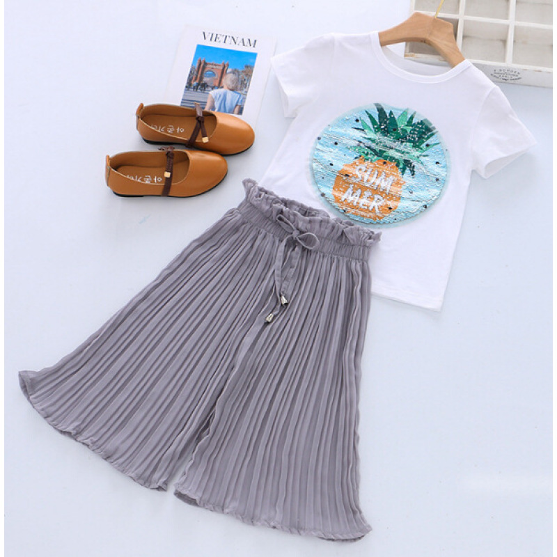 Girls Sets Summer Girls Clothes Pants Outfit Kids Tracksuit Suit Cheap Summer Wholesale Children Print Cartoon Girl Clothing Set