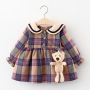Long Sleeve Star Bow Dress Children Mesh Patchwork Baby Girl Princess Dress With Bowknot Solid Fashion Style Casual Dress