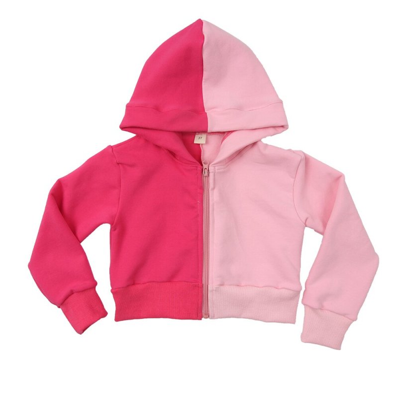 Conyson New autumn products Children's Bicolor Thickened Suit Jogging Boutique Cotton Hoodie 2 Pieces kids girls Jogging set