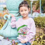 Fashion 2-7 Years Custom Mellowing cartoon Print O- Neck Pink Pullover Sweatshirt For Kids Girls t-shirt