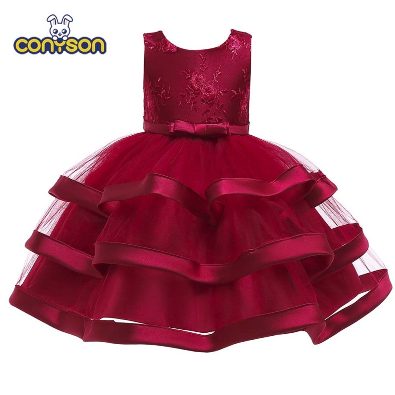 European Style Children Clothing Girl Wedding Dress Kids Lovely Birthday Party Tutu Dresses For Girls Sleeveless