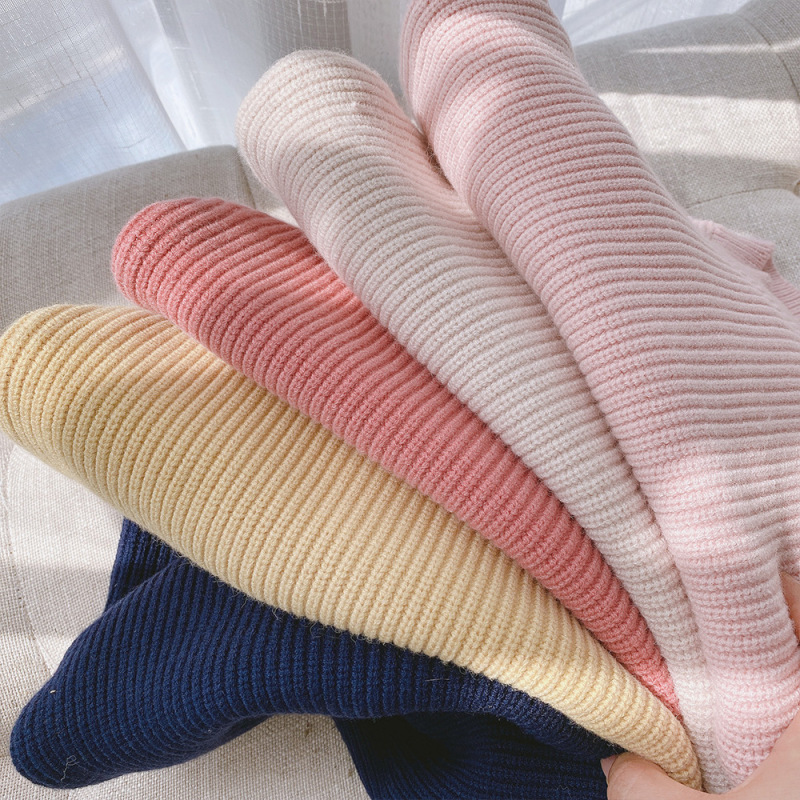 Wholesale Solid Color Long-sleeved Warm Fashion Sweater Knitted Children's Pullover Sweater